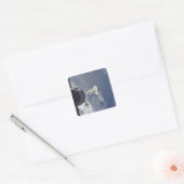 Space Shuttle Atlantis en een Russisch ruimtevaart Vierkante Sticker (Envelop)