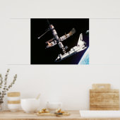 Space Shuttle Atlantis en ISS Poster (Keuken)
