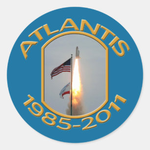 Space Shuttle Atlantis Final Lift Off Foto Ronde Sticker