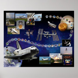 Space Shuttle Atlantis-herdenkingsposter Poster