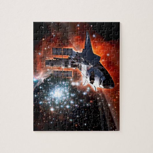Space Shuttle Atlantis Hubble Telescope Artwork Legpuzzel (Verticaal)