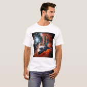 Space Shuttle Atlantis Hubble Telescope Artwork T-shirt (Voorkant volledig)