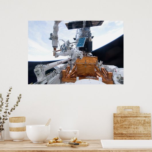 Space Shuttle Atlantis & Hubble Telescope Poster (Keuken)