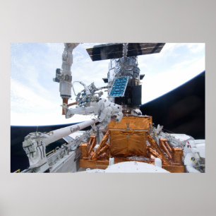 Space Shuttle Atlantis & Hubble Telescope Poster