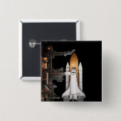 Space shuttle Atlantis is klaar Vierkante Button 5,1 Cm (Voorkant /achterkant)