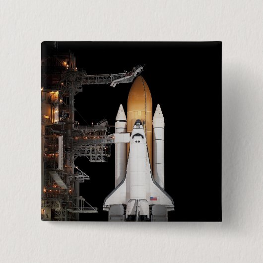 Space shuttle Atlantis is klaar Vierkante Button 5,1 Cm (Voorkant)