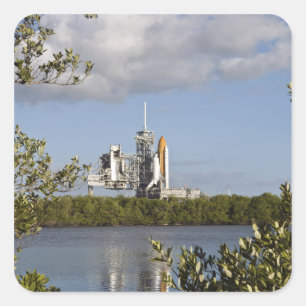 Space Shuttle Atlantis is klaar Vierkante Sticker