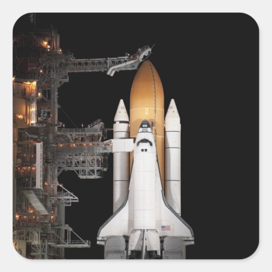 Space shuttle Atlantis is klaar Vierkante Sticker (Voorkant)
