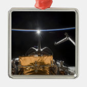 Space Shuttle Atlantis-laadbay Metalen Ornament (Voorkant)