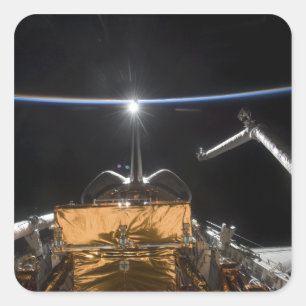 Space Shuttle Atlantis-laadbay Vierkante Sticker
