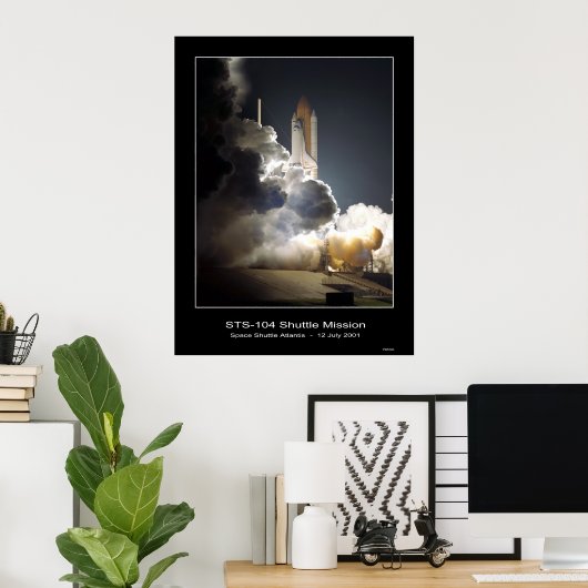 Space Shuttle Atlantis Lift-off NASA STS-104 Poster (Thuiskantoor)