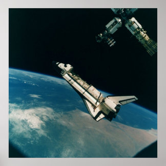 Space Shuttle Atlantis met MIR Poster