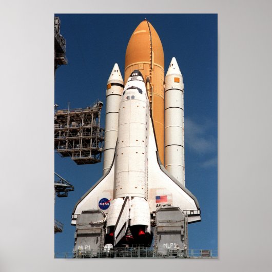 Space Shuttle Atlantis Prepares voor introductie Poster (Voorkant)