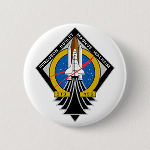 Space Shuttle Atlantis Ronde Button 5,7 Cm