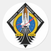 Space Shuttle Atlantis Ronde Sticker (Voorkant)