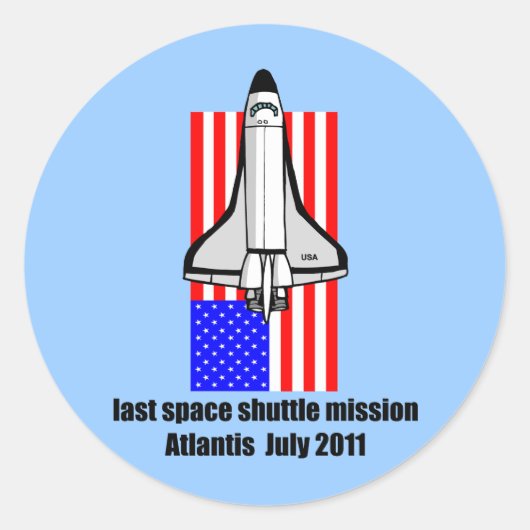 space shuttle Atlantis Ronde Sticker (Voorkant)