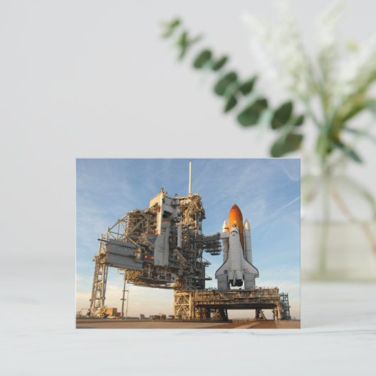 Space Shuttle Atlantis (STS-122) - lanceerpad Briefkaart (Staand voorkant)