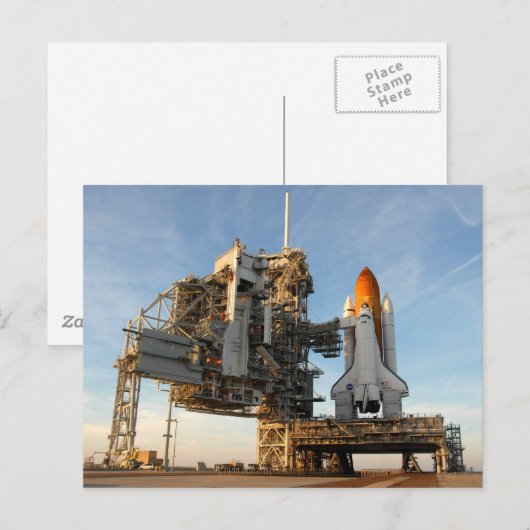 Space Shuttle Atlantis (STS-122) - lanceerpad Briefkaart (Voorkant / Achterkant)