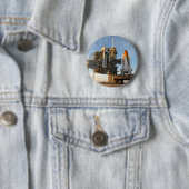 Space Shuttle Atlantis (STS-122) - lanceerpad Ronde Button 5,7 Cm (In situ)