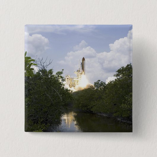 Space Shuttle Atlantis tilt af 25 Vierkante Button 5,1 Cm (Voorkant)