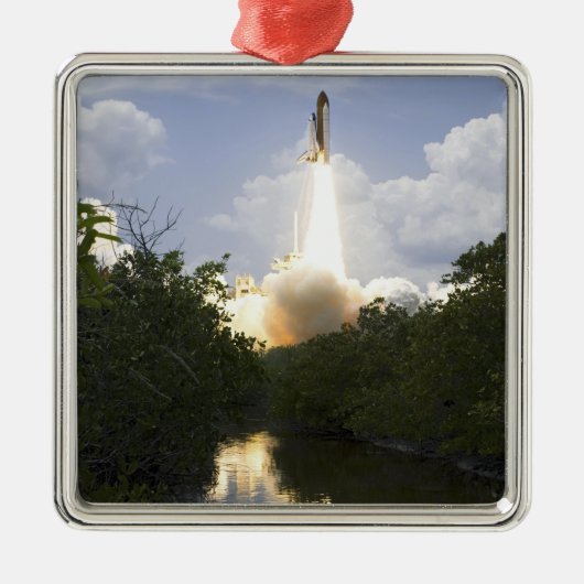 Space Shuttle Atlantis tilt af 26 Metalen Ornament (Voorkant)