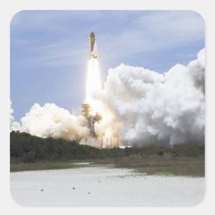 Space Shuttle Atlantis tilt af 28 Vierkante Sticker