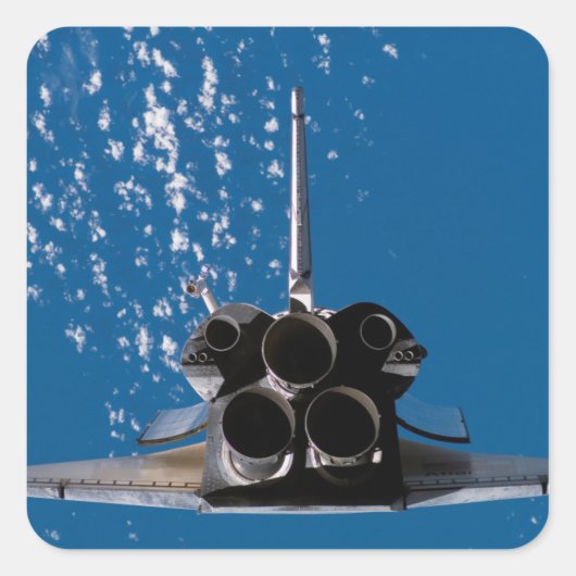 Space Shuttle Atlantis Vierkante Sticker (Voorkant)