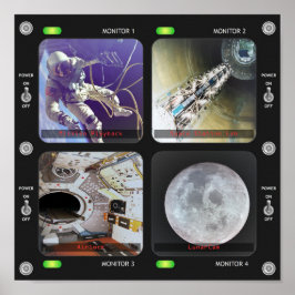 Space Shuttle-beeldscherm Poster