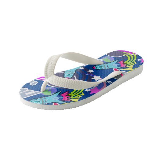 Space Shuttle Blue. Teenslippers kind (Schuin)