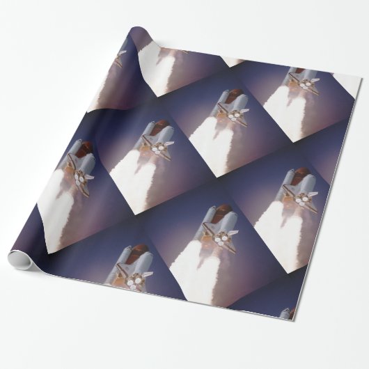 Space Shuttle Cadeaupapier (Uitgerold)