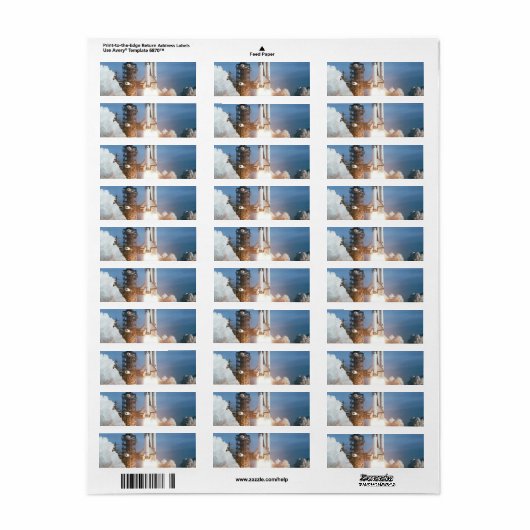 Space Shuttle Columbia Launching Etiket (Full Sheet)