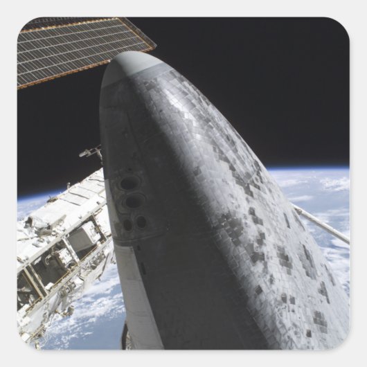Space Shuttle Discovery 14 Vierkante Sticker (Voorkant)