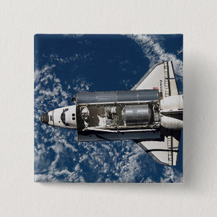 Space Shuttle Discovery 16 Vierkante Button 5,1 Cm