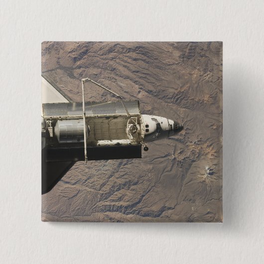 Space Shuttle Discovery 4 Vierkante Button 5,1 Cm (Voorkant)