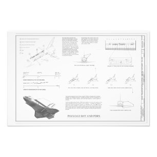  Space Shuttle Discovery Blueprint Poster