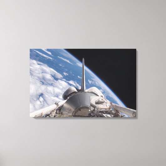 Space Shuttle Discovery door Aarde teruggeworpen Canvas Afdruk (Voorkant)