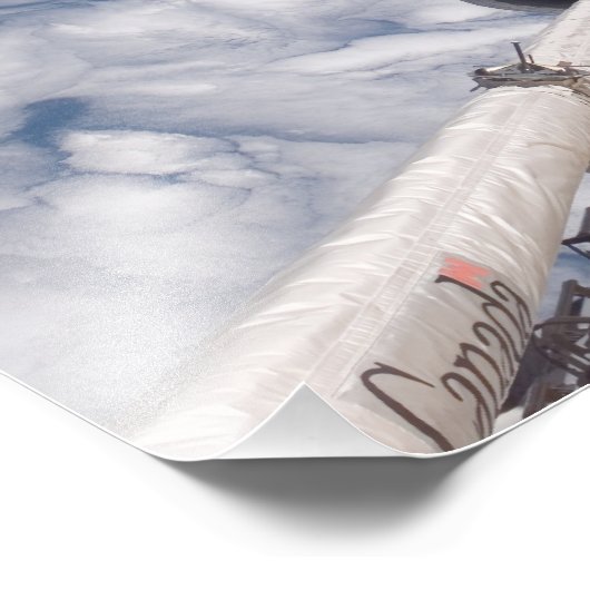 Space Shuttle Discovery door Aarde teruggeworpen Foto Afdruk (Hoek)