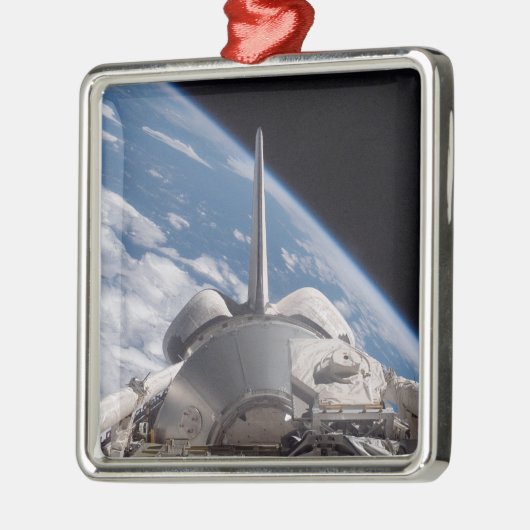 Space Shuttle Discovery door Aarde teruggeworpen Metalen Ornament (Links)