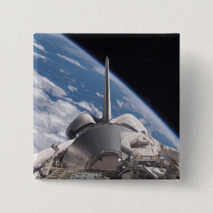 Space Shuttle Discovery door Aarde teruggeworpen Vierkante Button 5,1 Cm