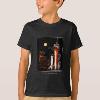 Space Shuttle Discovery en Full Moon in 2009 Boy T-shirt