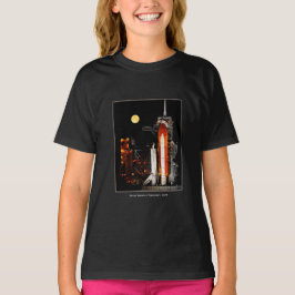 Space Shuttle Discovery en Full Moon in 2009 Girl T-shirt