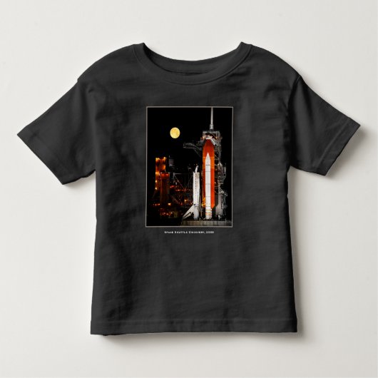 Space Shuttle Discovery en Full Moon in 2009 Kinder Shirts (Voorkant)