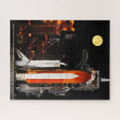 Space Shuttle Discovery en Full Moon in 2009 Legpuzzel (Horizontaal)