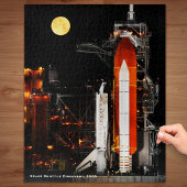 Space Shuttle Discovery en Full Moon in 2009 Legpuzzel