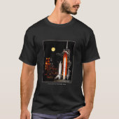 Space Shuttle Discovery en Full Moon in 2009 T-shirt (Voorkant)