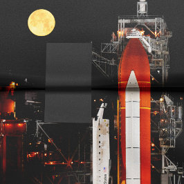 Space Shuttle Discovery en Full Moon in 2009 Tissuepapier