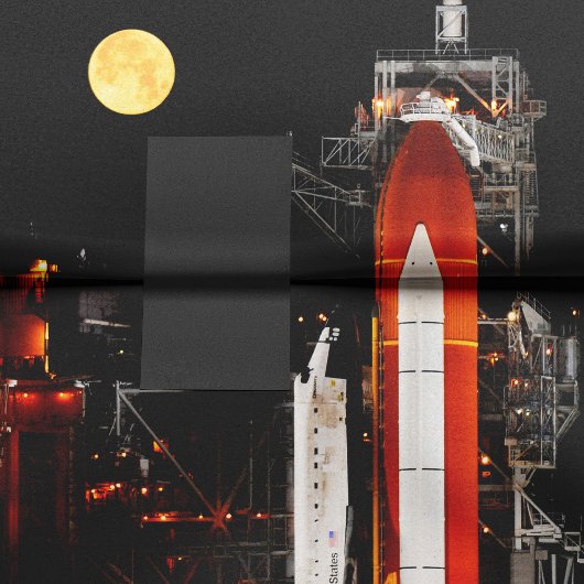 Space Shuttle Discovery en Full Moon in 2009 Tissuepapier