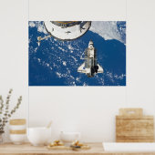 Space Shuttle Discovery en ISS Poster (Keuken)