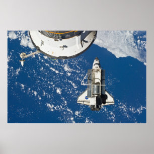 Space Shuttle Discovery en ISS Poster