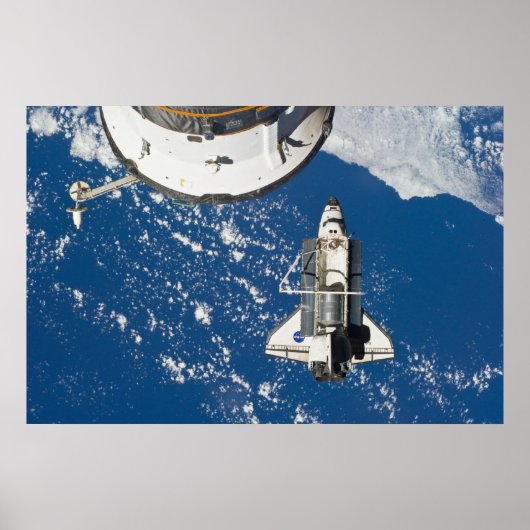 Space Shuttle Discovery en ISS Poster (Voorkant)